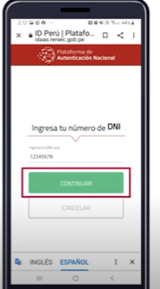 Ingresar DNI Clave SOL