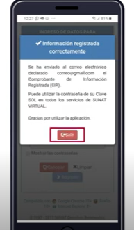 Aceptar clave SOL